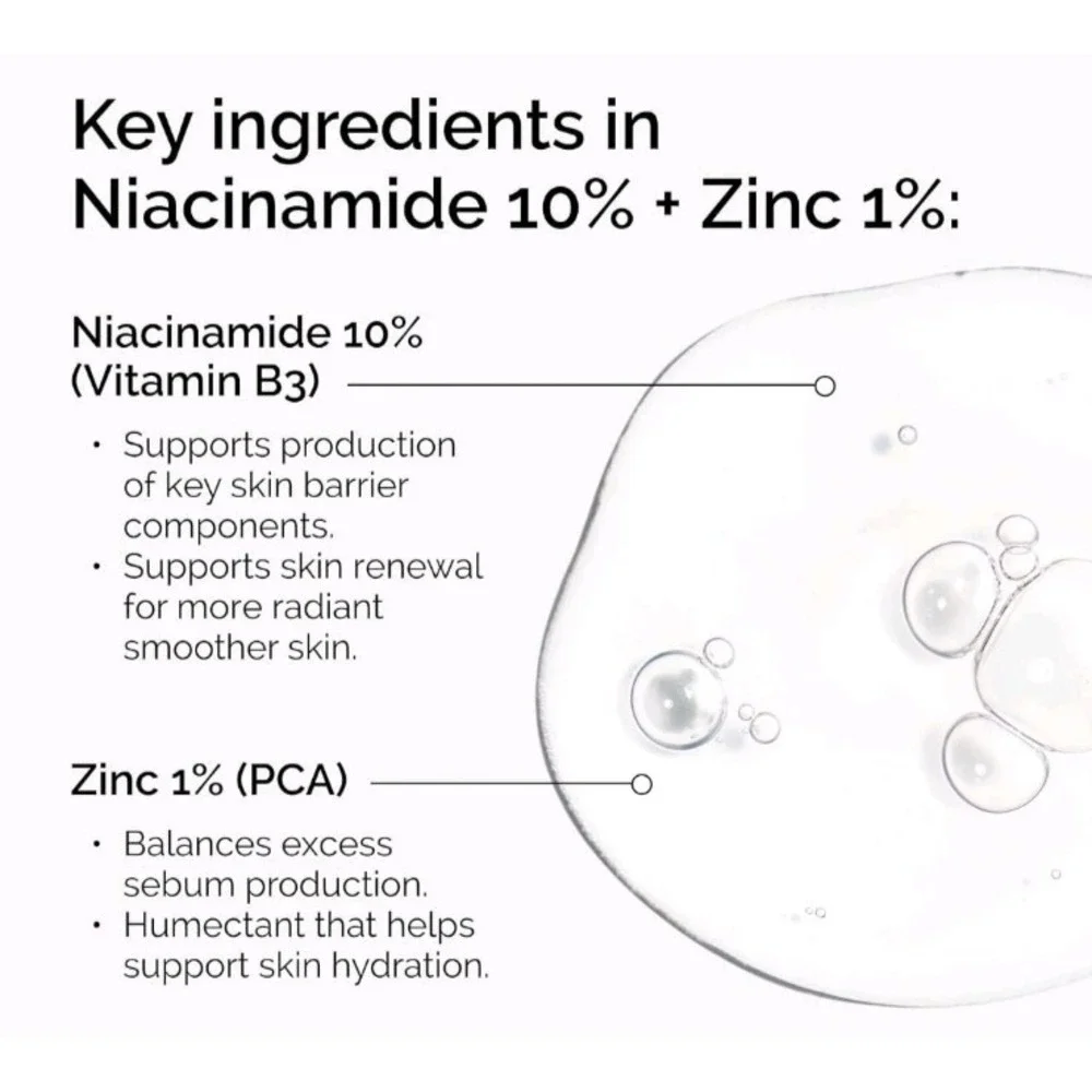 The Ordinary Niacinamide 10% + Zinc 1% Smoothing Serum for Blemish-Prone Skin